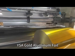 8011 Χρυσό χαρτί αλουμινίου τροφικός βαθμός 35 μικρών Χαρτί αλουμινίου σε ρόλο Jumbo Χαρτί αλουμινίου ρόλο