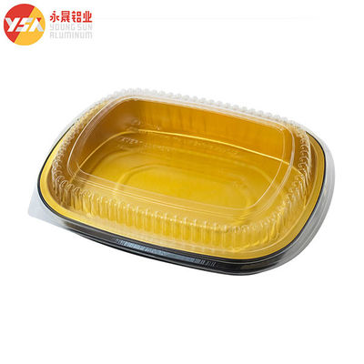 16oz Smoothwall Μαύρο και Χρυσό Μίνι Oblong Foil Take-Out Παν με Κεπάστρο
